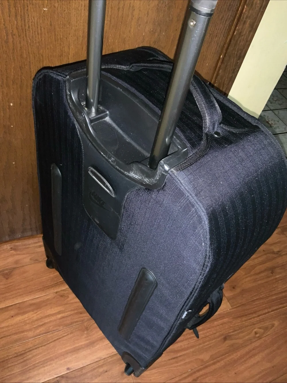 Nike Suitcase Carry On Black Cordura Rolling Luggage. 30X17. Good condition.